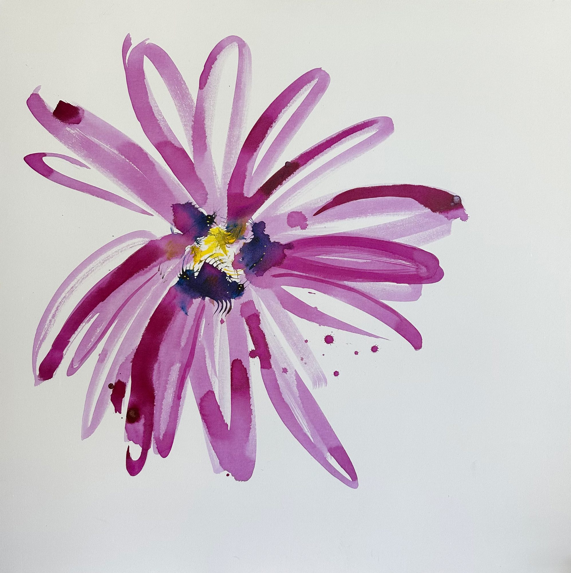 Quiet Daisy, Acrylic on canvas - 30x30 in - 2022, by Lisa Barth