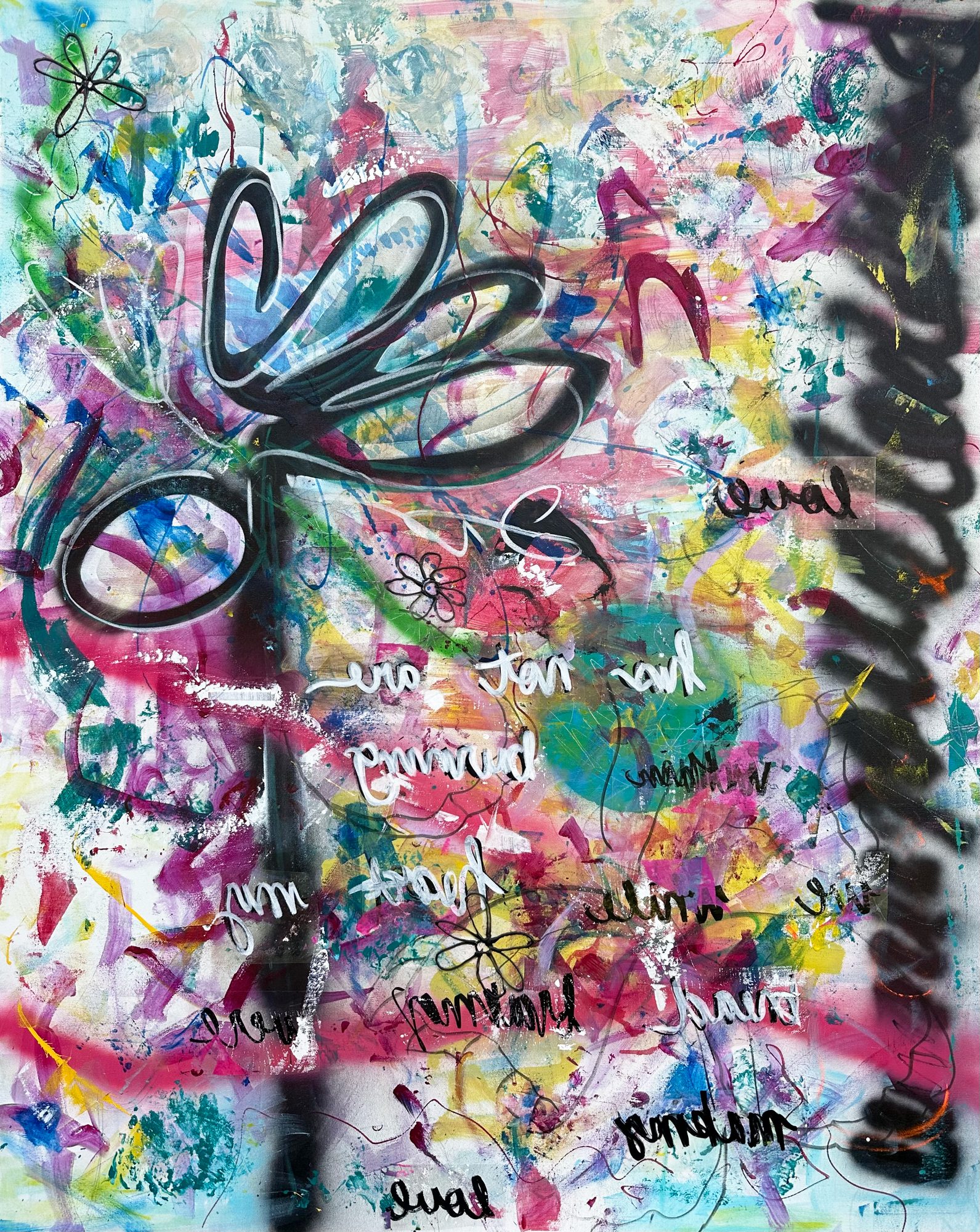 Ransomed Butterfly, Acrylic on canvas - 60x48 in - 2023, by Lisa Barth