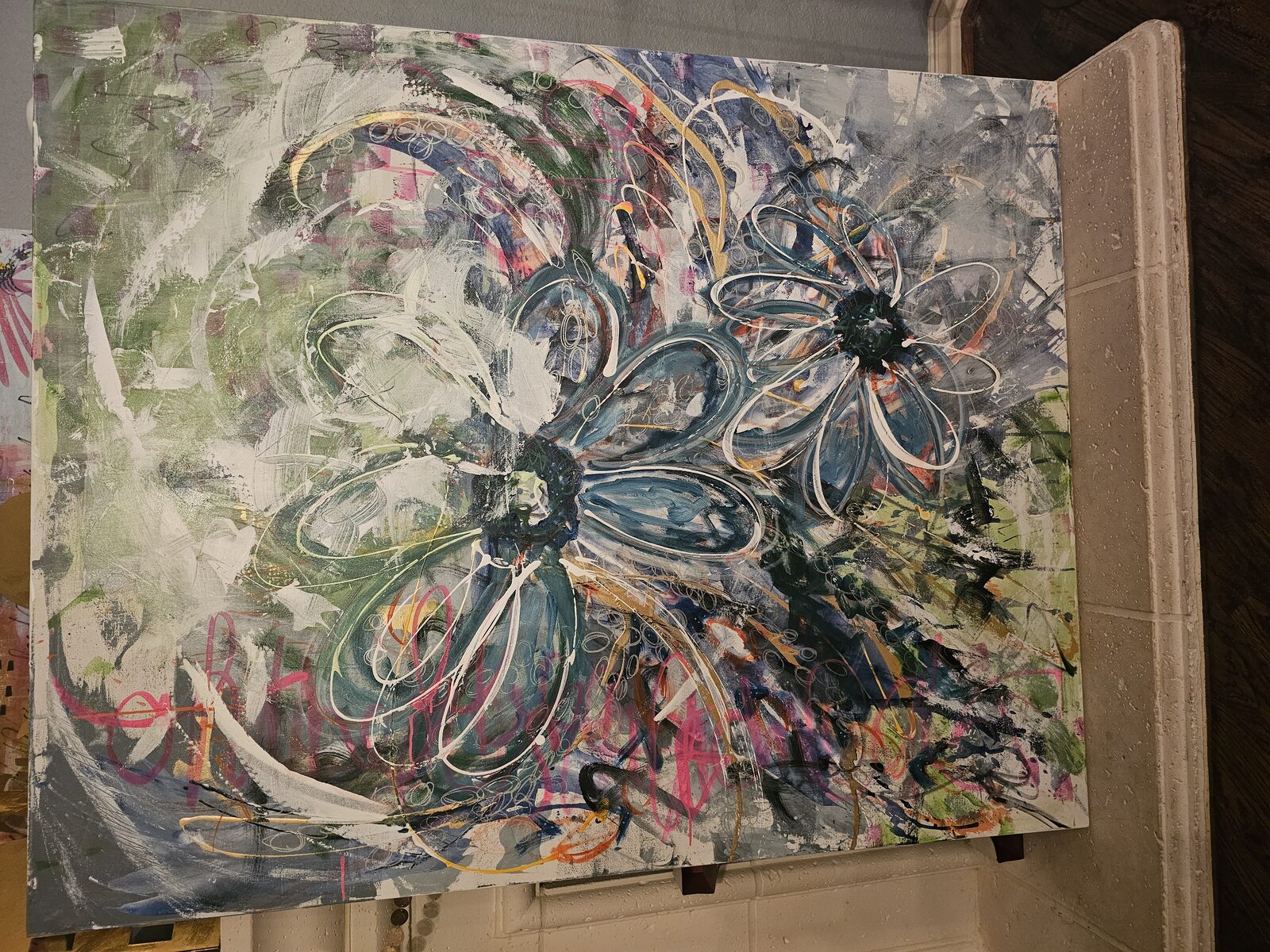 Silver Garden, Acrylic on canvas, by Lisa Barth