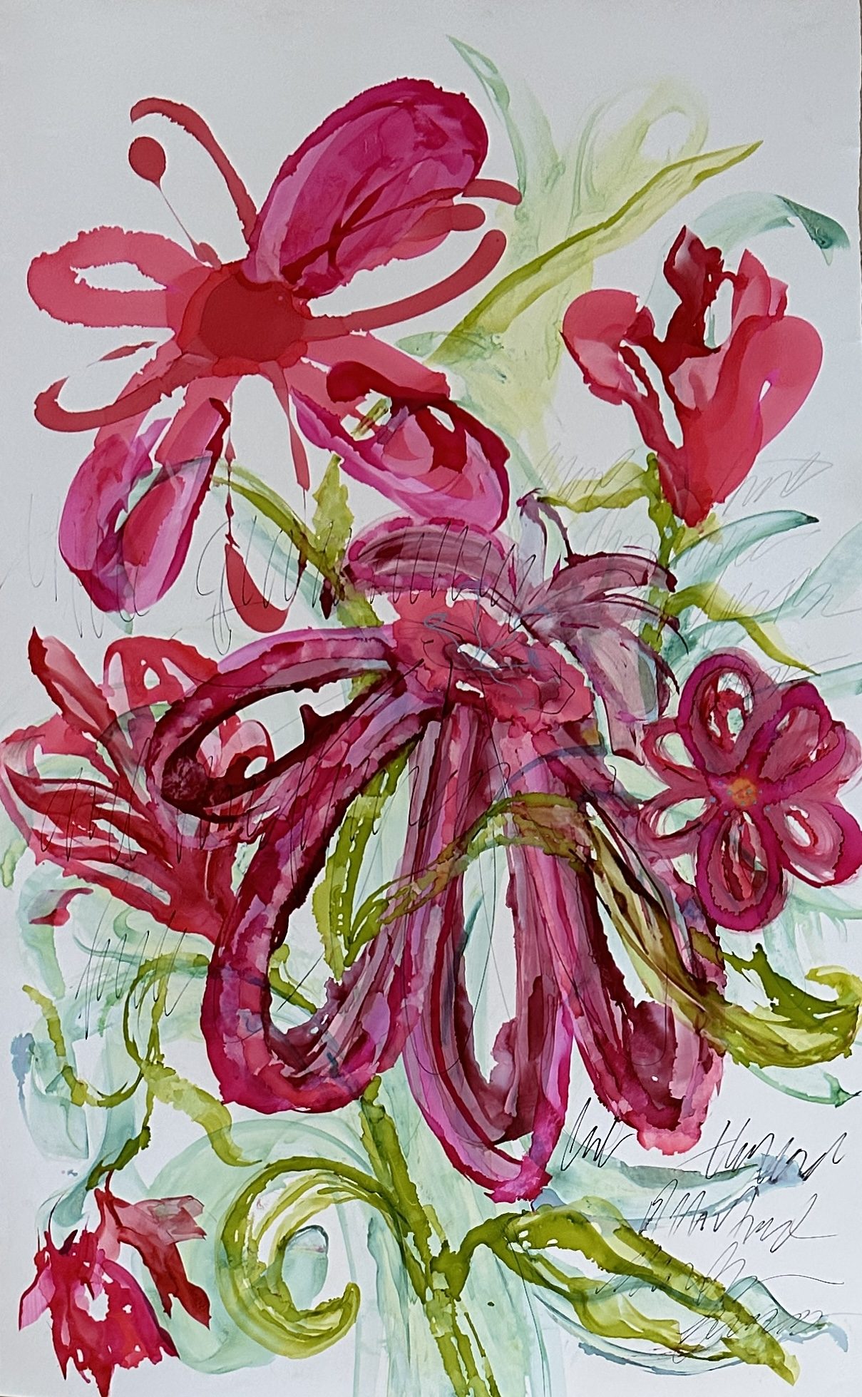 Ruby Bloom, Acrylic on canvas, by Lisa Barth