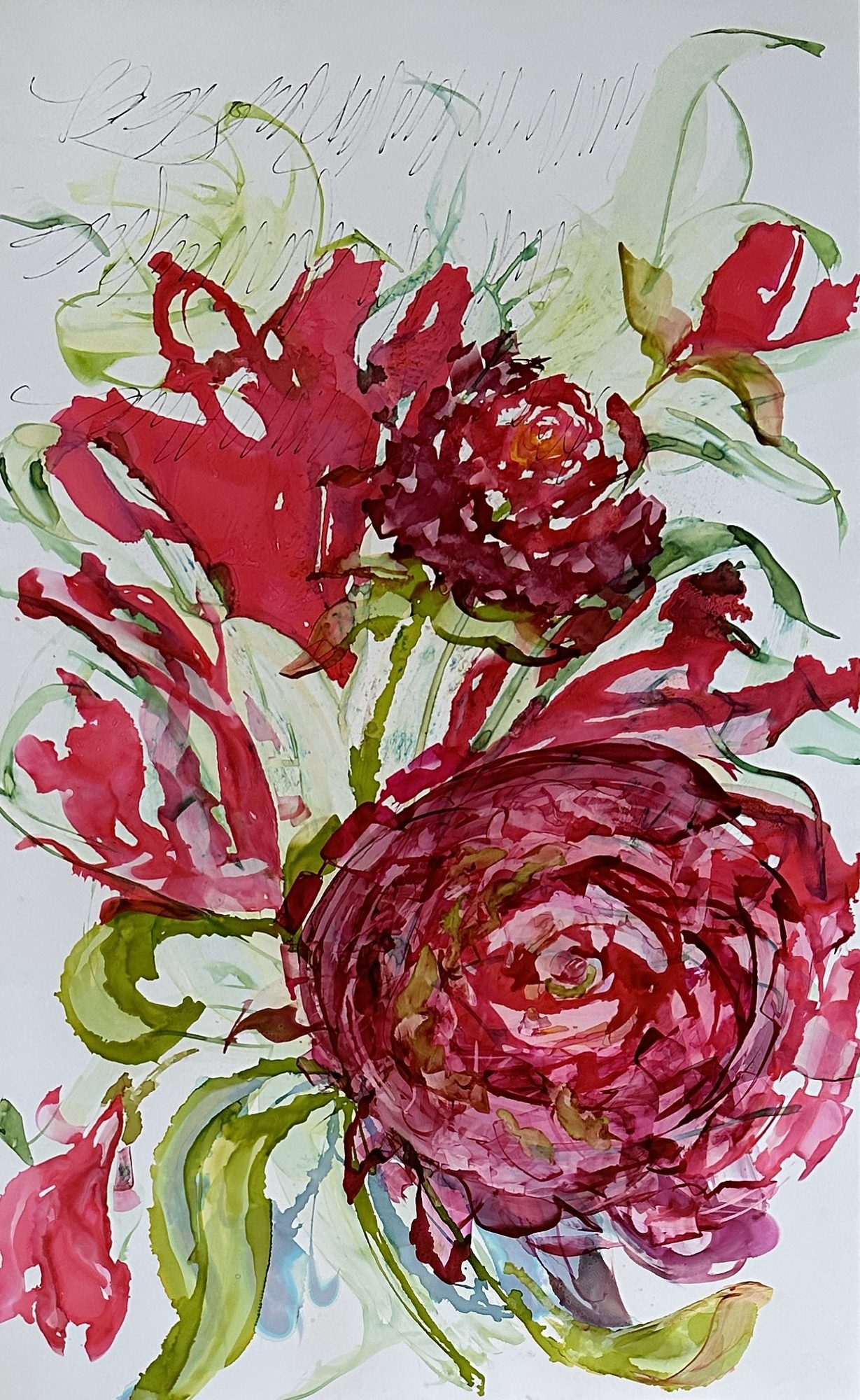Deep Ruby, Acrylic on canvas, by Lisa Barth