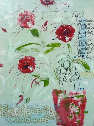 Poppies and Pearls by Lisa Barth