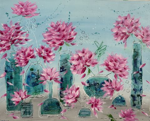 Bottles and Blooms by Lisa Barth